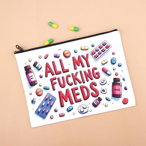 حقيبة منظمة من All My Meds، حقيبة محمولة لحبوب الدواء، حقيبة تخزين الأدوية أثناء السفر، مجموعة أساسيات يومية مقاومة للماء للاستخدام المنزلي في المستشفى in Saudi Arabia