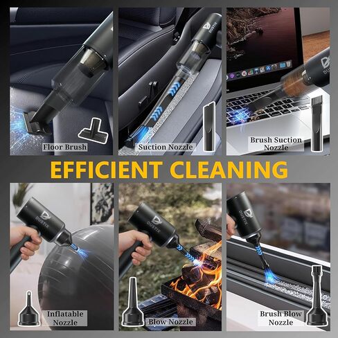 Cordless Handheld Car Vacuum Cleaner Powerful 20000Pa Triple Gear Mini Hoover Air Blower Duster Inflator Deflator Brushless Motor 7800mAh Portable Lightweight Home Office Kitchen in Saudi Arabia