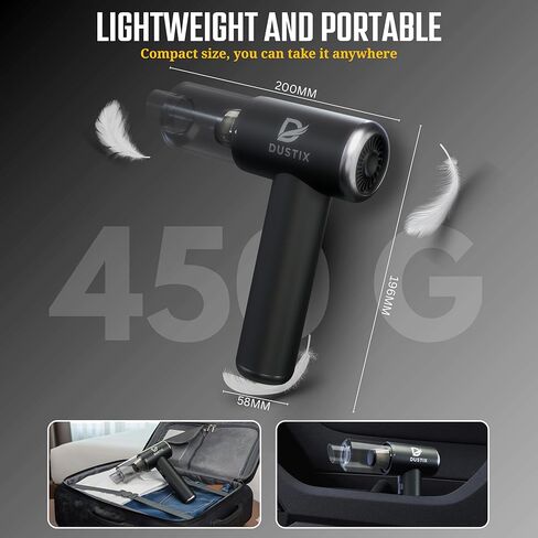 Cordless Handheld Car Vacuum Cleaner Powerful 20000Pa Triple Gear Mini Hoover Air Blower Duster Inflator Deflator Brushless Motor 7800mAh Portable Lightweight Home Office Kitchen in Saudi Arabia