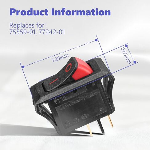 HASMX Replacement Upright Vacuum Cleaner One Speed Rocker Electric Switch for Oreck XL Replaces for 75559-01 77242-01 Fits for XL2600HH XL2610HH XL2700HH U3770HH U3771HH U3720HR in Saudi Arabia