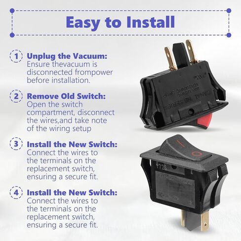 HASMX Replacement Upright Vacuum Cleaner One Speed Rocker Electric Switch for Oreck XL Replaces for 75559-01 77242-01 Fits for XL2600HH XL2610HH XL2700HH U3770HH U3771HH U3720HR in Saudi Arabia