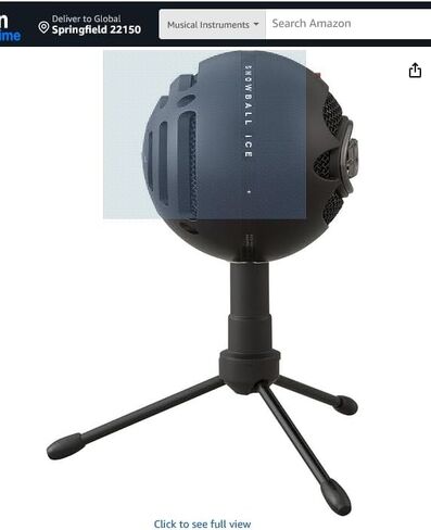 ميكروفون Logitech للمبدعين Blue Snowball Black iCE USB + حزمة خصم Ubisoft® بقيمة 20 دولارًا in Kuwait