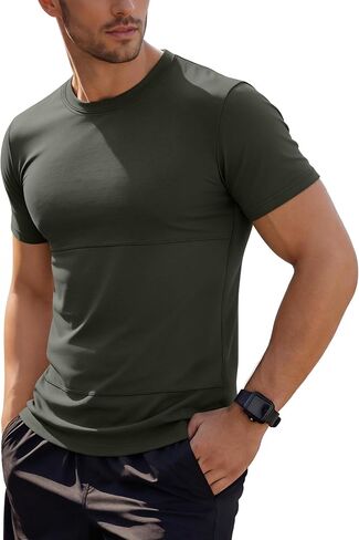 Riyiper Mens Workout Shirts Breathable Athletic Tee Short Sleeve Quick Dry Moisture Wicking Shirt for Gym Mens Running Top in Saudi Arabia