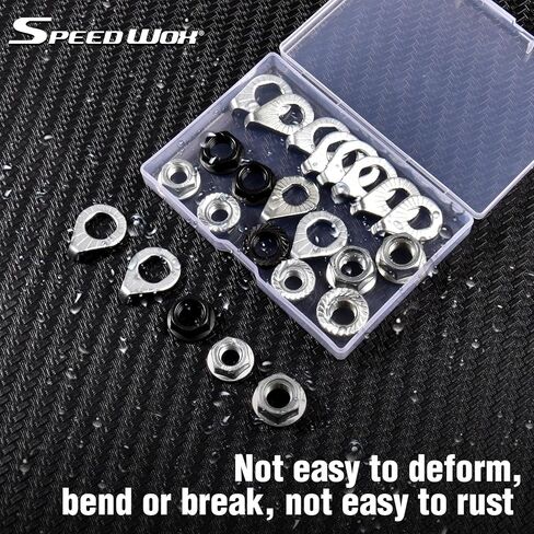 SPEEDWOX 24PCS Bike Wheel Flanged Axle Nut Kit 12PCS Bike Nuts and 12PCS Safety Washers M8 M9.5 M10 Thread Sizes Black Silver Bicycle Hub Parts for Front Rear Wheel of City Road Mountain in Saudi Arabia