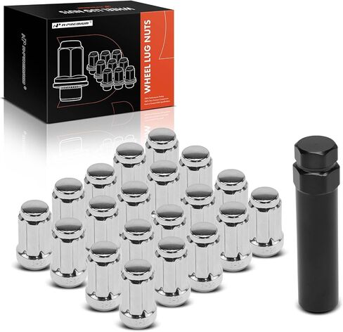 A-Premium 21-PC 1/2 in-20 Wheel Lug Nuts Compatible with Ford Explorer, Mustang & Jeep Grand Cherokee, Wrangler & Chevrolet & Dodge, Charger & Buick & Cadillac & Lincoln & Volvo & more, Front & Rear in Saudi Arabia