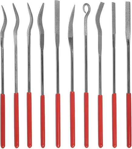 مجموعة مبرد ألماس صغيرة 10 قطع - مبرد إبر مصغر 3 × 140 مم 150 # حبيبة لشحذ الحجر المنحوت والسيراميك والزجاج والمعادن والمجوهرات in Kuwait