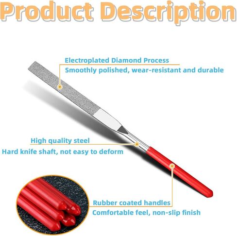 مجموعة مبرد ألماس صغيرة 10 قطع - مبرد إبر مصغر 3 × 140 مم 150 # حبيبة لشحذ الحجر المنحوت والسيراميك والزجاج والمعادن والمجوهرات in Kuwait