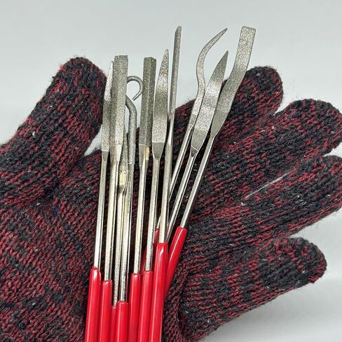 مجموعة مبرد ألماس صغيرة 10 قطع - مبرد إبر مصغر 3 × 140 مم 150 # حبيبة لشحذ الحجر المنحوت والسيراميك والزجاج والمعادن والمجوهرات in Kuwait