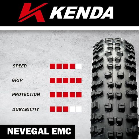 Kenda Nevegal 2 EMC K1211E 29x2.60 Mountain Bike Tire with Foldable ATC Casing, EN-DTC Compound, E-Bike Ready (ECE-R75), Low Rolling Resistance for Enduro/Trail with Keychain in Saudi Arabia