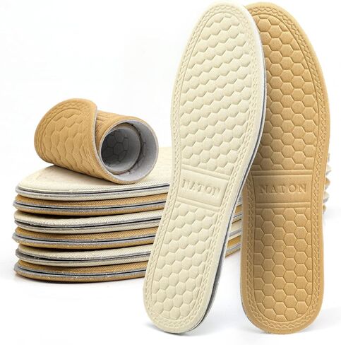 6 Pairs Breathable Insoles, Thin Soft Cushioning Replacement Insole, Comfortable Cotton Double Layer Foam Insoles, Absorb-Sweat Shoe Insert for Men and Women in Kuwait