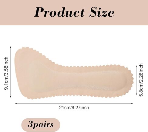 3Pairs High Heel Inserts for Women, Self-Adhesive 3/4 High Heel Inserts, Weight Shifting Insoles for Highs Heels, Anti-Slip, for Sandals, Flats (Sizes 39-40) in Saudi Arabia