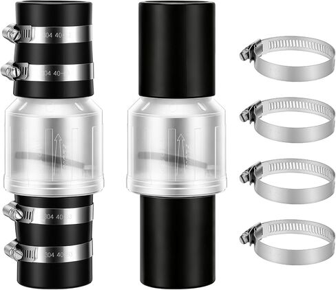 Solimeta 2 Pack 1-1/2" صمام فحص صامت مع وصلات Buna-N، منع التدفق العكسي لمضخة الحوض، زيادة عمر مضخة الحوض in Kuwait