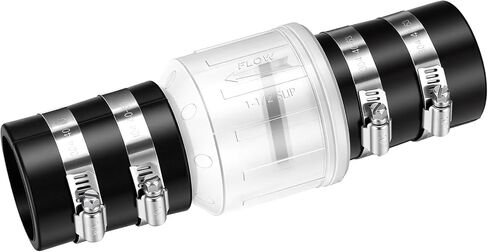 Solimeta 2 Pack 1-1/2" صمام فحص صامت مع وصلات Buna-N، منع التدفق العكسي لمضخة الحوض، زيادة عمر مضخة الحوض in Kuwait