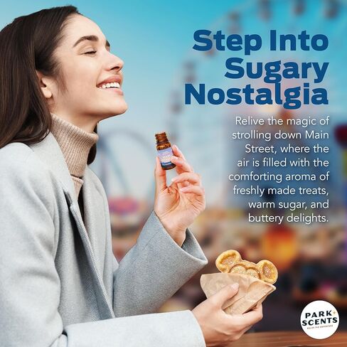زيت عطر الشارع الرئيسي من بارك سينتس - زيوت عطرية معطرة بالمنتزه الترفيهي للناشرين مع السكر بالكراميل وجوز الهند والكسترد والروم والفانيليا والقيقب - هدايا العلاج العطري المنزلية، صنع في الولايات المتحدة الأمريكية (10 مل) in Kuwait