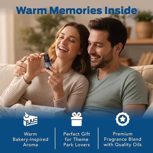 زيت عطر الشارع الرئيسي من بارك سينتس - زيوت عطرية معطرة بالمنتزه الترفيهي للناشرين مع السكر بالكراميل وجوز الهند والكسترد والروم والفانيليا والقيقب - هدايا العلاج العطري المنزلية، صنع في الولايات المتحدة الأمريكية (10 مل) in Kuwait