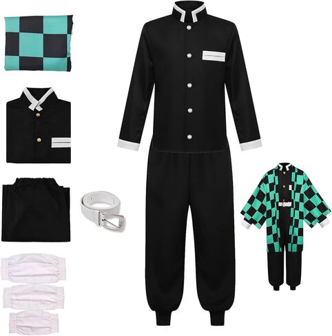 Anime Costume Cosplay Green Kimono Suit Outfit Halloween Costume in Kuwait