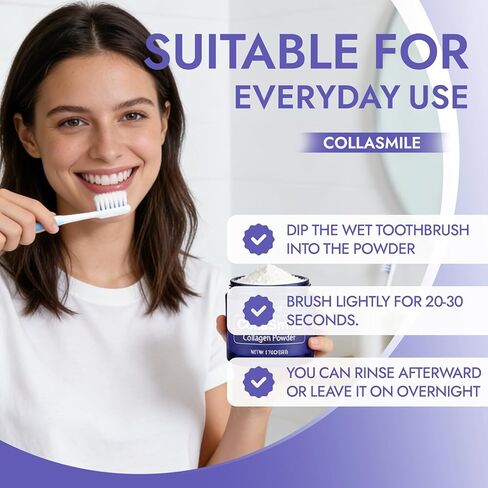 Nudent CollaSmile مسحوق أسنان بالكولاجين مع هيدروكسيباتيت - مسحوق معجون أسنان لتقوية المينا من أجل لثة صحية، تركيبة طبيعية للعناية بالفم in Kuwait