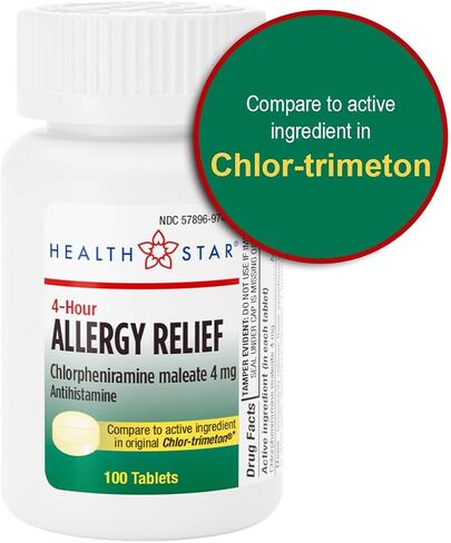 GeriCare Allergy Relief Chlorpheniramine Maleate 4 mg, Antihistamine Tablets, 100 Count (Pack of 1) in Saudi Arabia