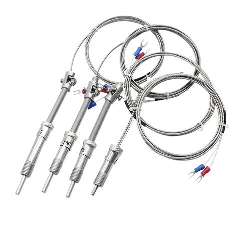 K/E Type M12*1.5 Compression Spring Thermocouple Temperature Probe Sensor 1-5Metres Shielded Wire 1Pcs(E Type 4M) in Saudi Arabia