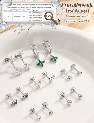 LOYALLOOK Hypoallergenic Flat Back Earrings for Women 14K Gold Plated Surgical Stainless Steel Earrings for Sensitive Ears Flatback Stud Earrings Stud Hoop Cartilage Earring Set for Multiple Piercing in Saudi Arabia