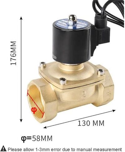 2 Inch Brass Solenoid Valve Normally Closed Fountain Valves 220V 110V 24V 12V 24v 1Pcs(G_230VAC_VITON-SEAL) in Saudi Arabia