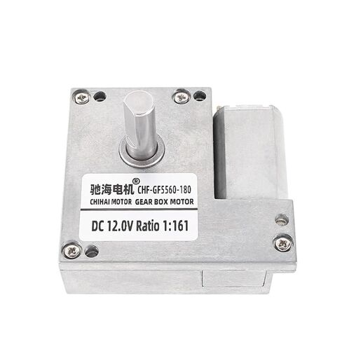 DC12V ترس دودة صغير 180 محرك 23 دورة في الدقيقة سرعة منخفضة 13 كجم. سم علبة تروس رفيعة للغاية وقفل روبوت كهربائي قابل للعكس (Dc12v i27 590 دورة في الدقيقة، الحزمة B) in Kuwait