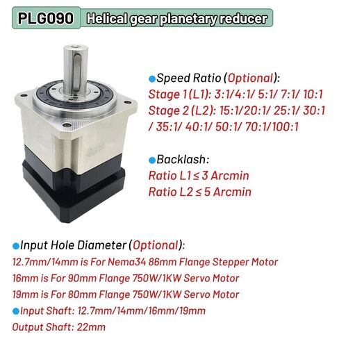 Helical Planetary Gearbox Step-Down Motor Reducer for Nema17 Nema23NemaStepper 400W 750W 1KW Servo(8mm-40 Servo,Speed Ratio 5 to 1) in Saudi Arabia