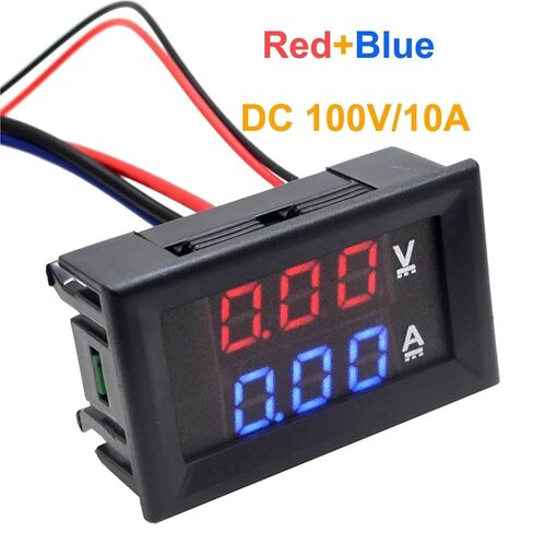 Digital Voltmeter Ammeter LED DC 0-100V 10A Dual Display Voltage Tester Amp Volt Gauge Panel Meter 1Pcs in Saudi Arabia