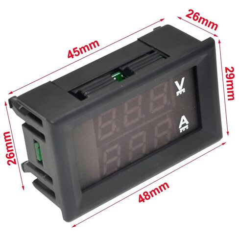Digital Voltmeter Ammeter LED DC 0-100V 10A Dual Display Voltage Tester Amp Volt Gauge Panel Meter 1Pcs in Saudi Arabia