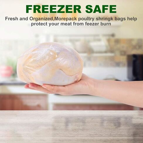 Zonon 100 Pcs 100 Pack Poultry Shrink Bags 10 x 16 Inches Clear Poultry Heat Shrink Wrap Bags for Chickens Turkey Rabbits Bpa Free Freezer with 100 Zip Ties and Clear Silicone Straw for Food Storage in Saudi Arabia