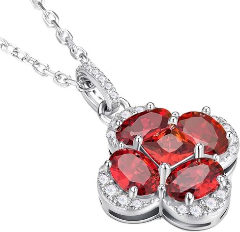 Iefil Valentines Day Gifts for Her - 925 Sterling Silver Birthstone Clover Necklace for Women, Anniversary Birthday Gifts for Wife Girlfriend Mom Daughter in Saudi Arabia