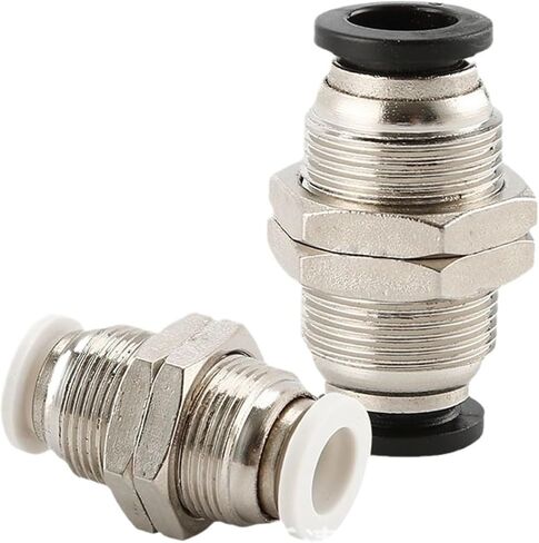 Pneumatic Connector PM Partition Metal Quick Plugs PM-4/6/8/10/12/16mm Air Pipe White 1Pcs(PM-6White) in Saudi Arabia