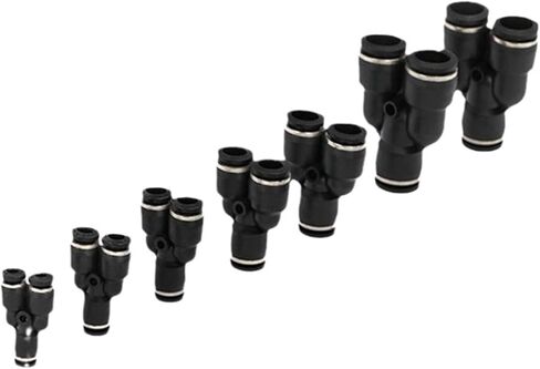 Air Pipe Quick Connector Black Y-type Tee PY6 PY4/8/10/12/14/16 1Pcs(BlackPY-6) in Saudi Arabia