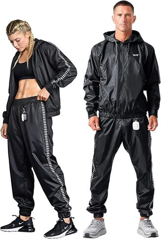 Elite Sports Zipper Sauna Suit for Men & Women, Zipper Hoodie Weight Loss Sweat Suit, Anti-Rip PVC for Gym MMA Boxing in Saudi Arabia
