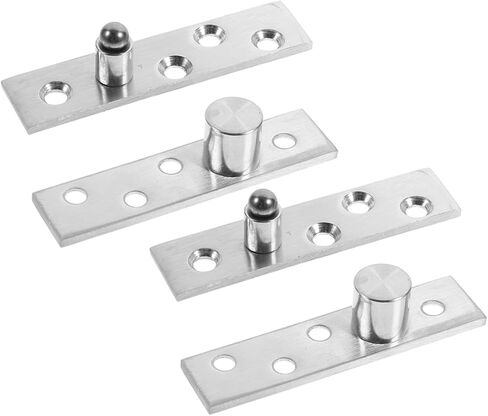 2 Pairs Stainless Metal Full Rotation Pivot Cabinet Hinges Medium Offset Hidden Door Hinges for Shed and Wood Door Installation in Kuwait