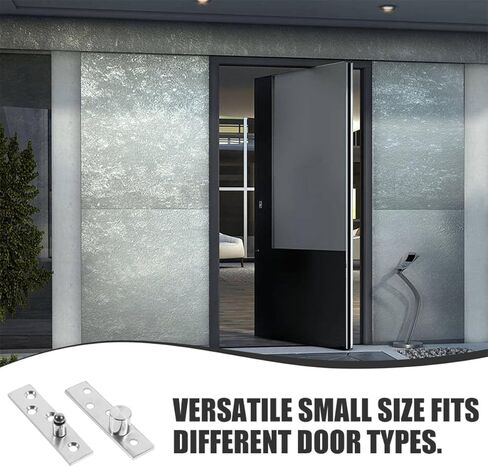 2 Pairs Stainless Metal Full Rotation Pivot Cabinet Hinges Medium Offset Hidden Door Hinges for Shed and Wood Door Installation in Kuwait