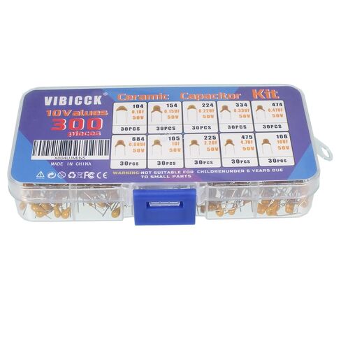10 قيم 300pcs مجموعة متنوعة من مكثفات السيراميك المتجانسة 0.1 uF0.15 uF 0.22 uF0.33 uF0.47uF0.68 uF 1 uF2.2uF4.7uF10uF 104,106,154,223(104-106) in Kuwait