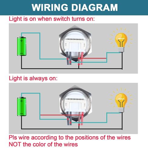 2pcs 19mm Ultra Short Metal Momentary Push Button Switch Super Short with Pre-Wired Cable 12V-24V (ON)-Off 4Pins 1NO 3/4" Mounting Hole Halo Ring LED (Silver Shell Red Light) in Saudi Arabia