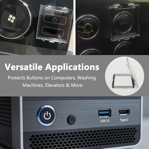 PC Power Button Cover Safety Push Switch Guard Cap Kit Starter Covers for Computer Joystick Light Stop Turning Off Switch for PC Elevator Dishwasher Machine Use in Kuwait