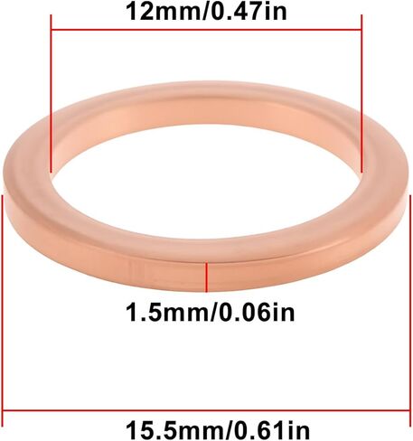 10 قطعة غسالات نحاسية للسيارة 12x15.5x1.5 مللي متر N0138128 N0138122 متوافق مع أودي متوافق مع BMW in Saudi Arabia