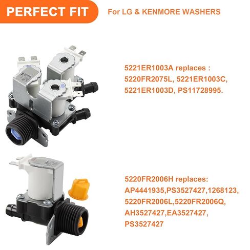 استبدال صمام مدخل المياه 5221ER1003A&5220FR2006H لـ LG Tromm & Ken. المزيد من غسالات التحميل الأمامي تحل محل مجموعة 5220FR2075L 5221ER1003C 5221ER1003D من TOMOON in Saudi Arabia