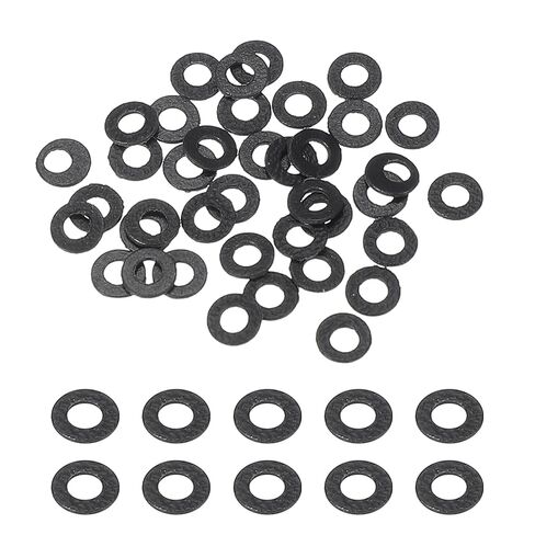 uxcell 30 Pcs M4 PVC Flat Washers 4mm ID 8mm OD 0.8mm Thick Plain Washer Grommets Plastic Sheet Gasket Fastener Sealing Spacer Gasket Ring Water Hose Washers, Clear Black in Saudi Arabia