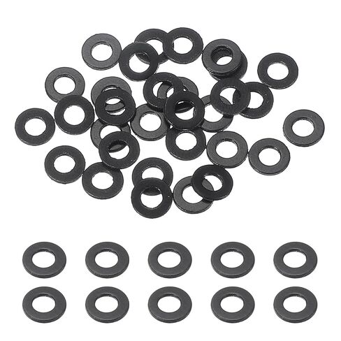 uxcell 30 Pcs M4 PVC Flat Washers 4mm ID 8mm OD 0.8mm Thick Plain Washer Grommets Plastic Sheet Gasket Fastener Sealing Spacer Gasket Ring Water Hose Washers, Clear Black in Saudi Arabia