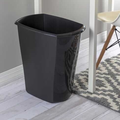 Large Kitchen Trash Can, 10 Gallon Plastic Garbage Bin with No Lid, Black in Saudi Arabia