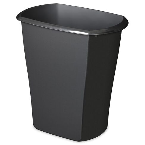 Large Kitchen Trash Can, 10 Gallon Plastic Garbage Bin with No Lid, Black in Saudi Arabia