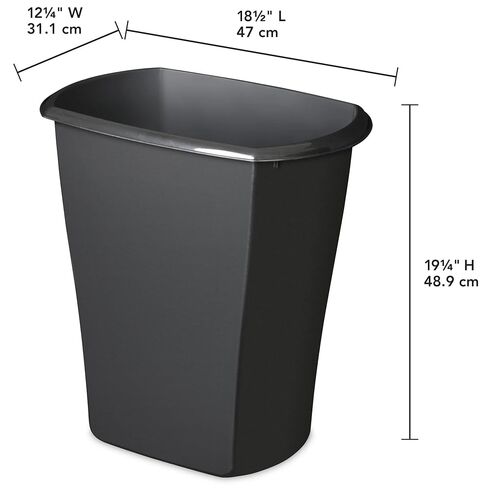 Large Kitchen Trash Can, 10 Gallon Plastic Garbage Bin with No Lid, Black in Saudi Arabia