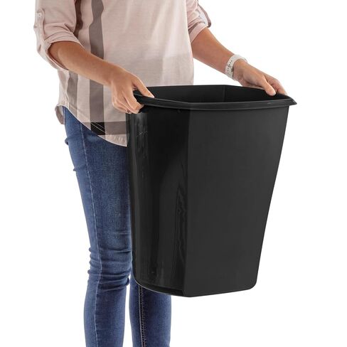 Large Kitchen Trash Can, 10 Gallon Plastic Garbage Bin with No Lid, Black in Saudi Arabia