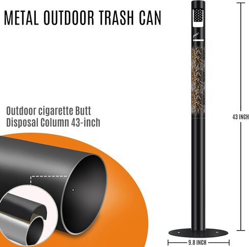 Steel Cigarette Butt Receptacle Disposal Outdoor Outside Patio, Offices, Home, Restaurants, Convenience Stores, Backyard/Outdoor Ashtray Cigarette Butt Receptacle in Saudi Arabia
