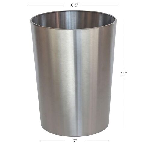 Brushed Nickel Metal Bathroom Wastebasket, 2.2 gal in Saudi Arabia