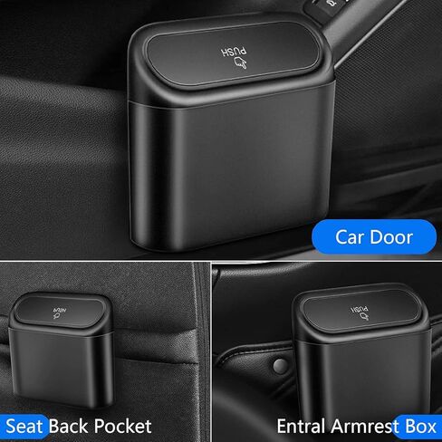 Car Trash Can with Lid, Mini Auto Dustbin Garbage Organizer, Automotive Garbage Container Bin for Vehicle, Home, Office in Saudi Arabia